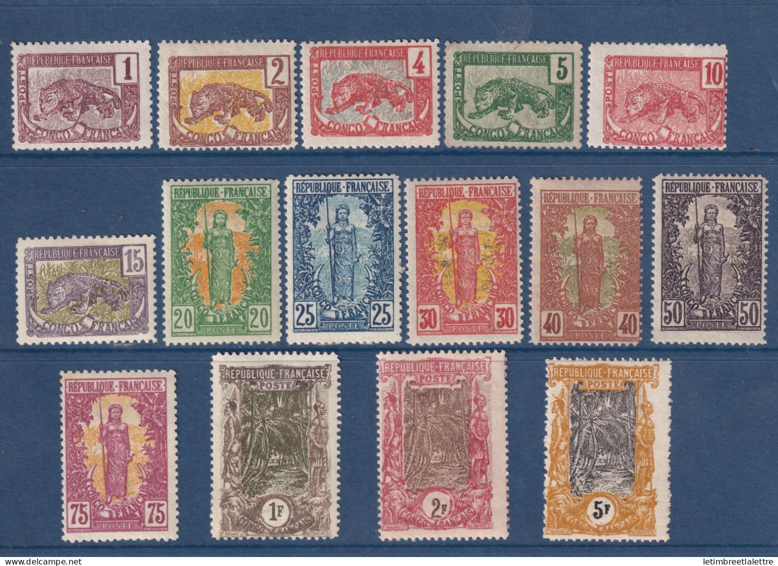 Congo - YT n° 27 à 41 * - Neuf avec charnière - 1900 1904