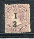 Turks et Caïques - Occupation Britannique - N° 9 * - Variété de surcharge -> N° SG 12a