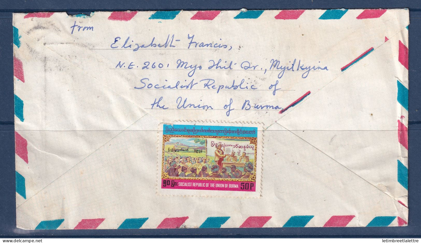 Myanmar - Birmanie - Enveloppe par avion - pour L'Irlande - 1948