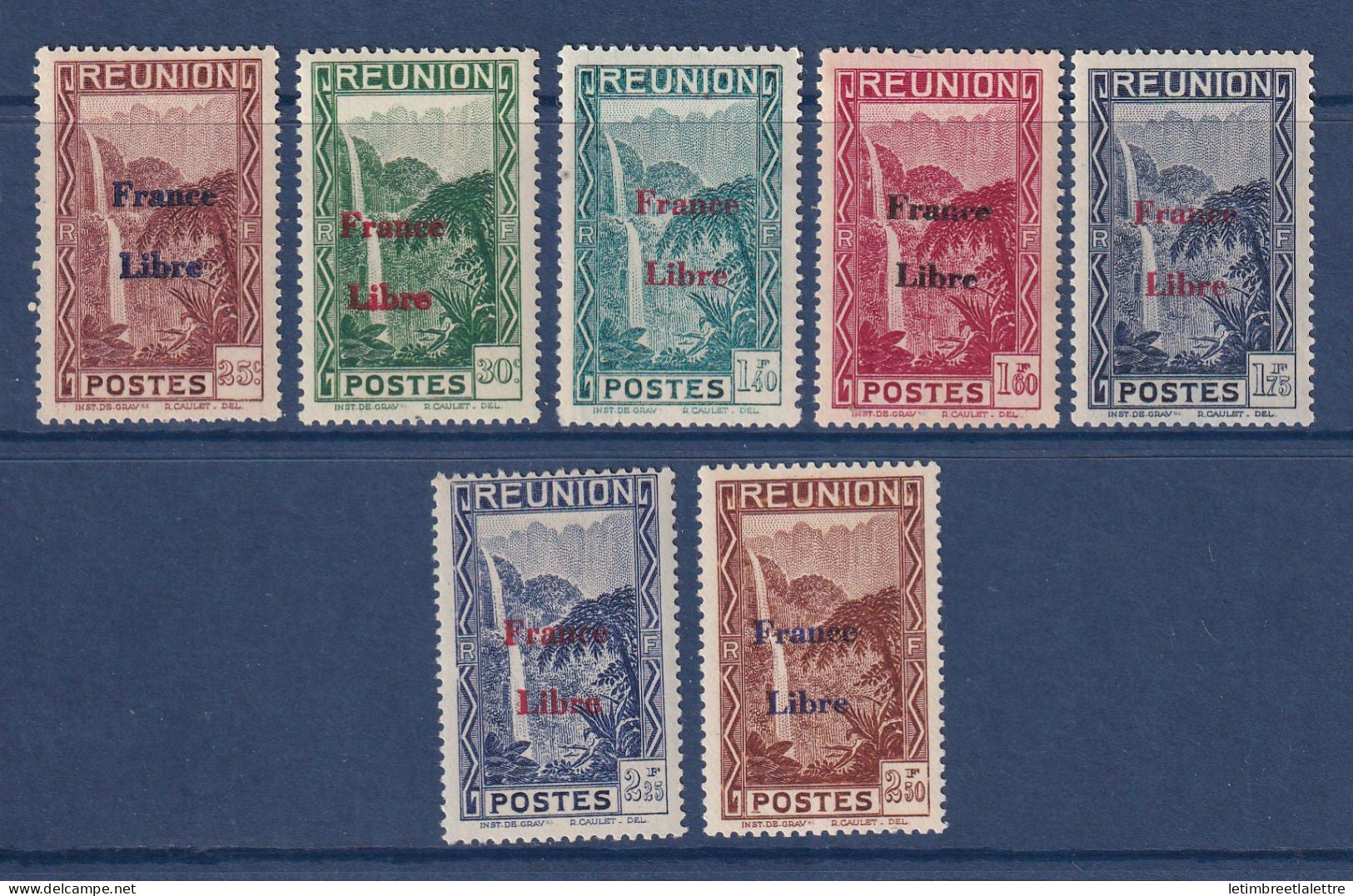 Réunion - YT n° 226 à 232 **  - Neuf sans  charnière - Cascade - 1943