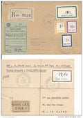 Lot de 2 paquets, 1 de VD 136gr surchargé manuscrit 13.7 centre de Poitiers 30/9/75 + 1 paquet recommandé Douane ....
