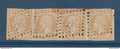 France - YT n° 13 a - Oblitéré - bande de 4 - Jaune citron - filets intacts - signé Roumet - 1853