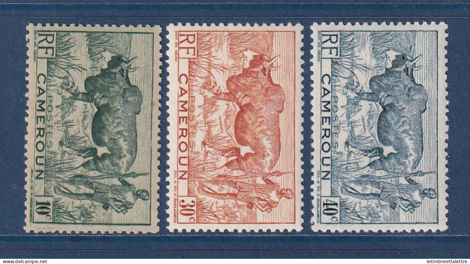 Cameroun - YT n° 276 à 278 * - Neuf avec charnière - Bœuf - 1946