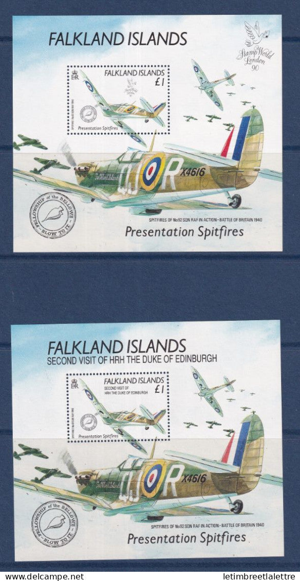 Falkland - bloc  - YT n° 7 et 8 ** - neuf sans charnière - 1990 1991