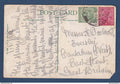 Birmanie - Burma - avec Inde YT n° 76 et 77 sur carte postale - pour la Grande Bretagne - Temple