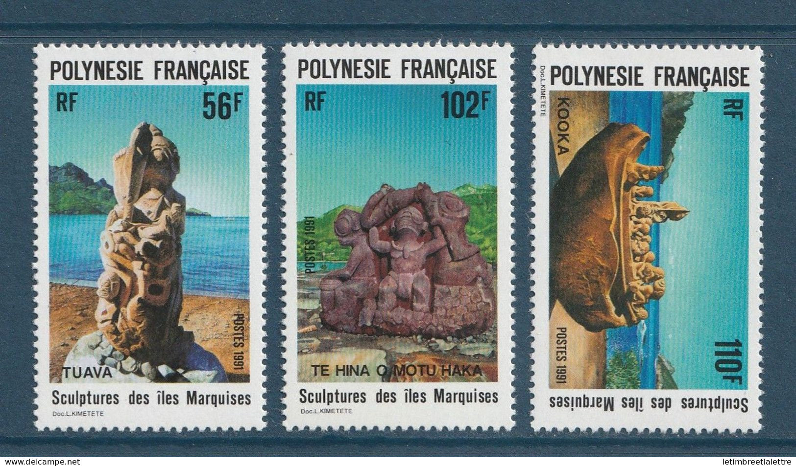 Polynésie Française - YT n° 386 à 388 ** - Neuf sans charnière - 1991
