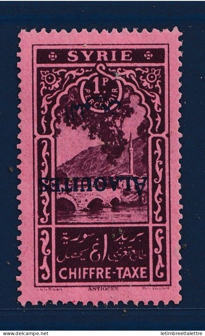 Alaouites - Taxe - YT n° 7 c * Surcharge renversée - Neuf avec charnière - 1925