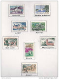 Oblitération sur timbre de France, série touristique, 1961 - 62