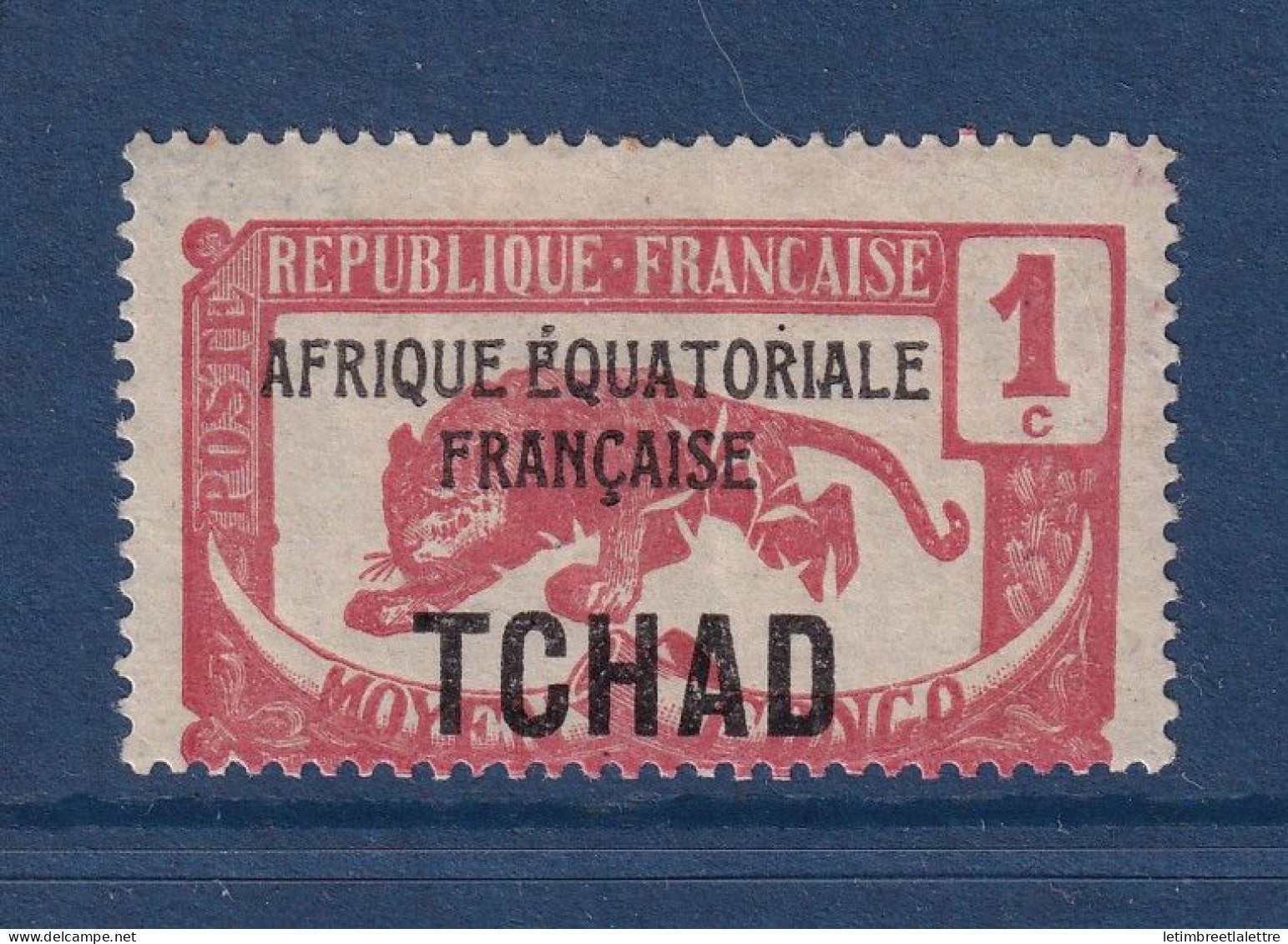 Tchad - Variété - YT n° 19 c * - Neuf avec charnière - sans teinte de fond - signé Brun - 1924