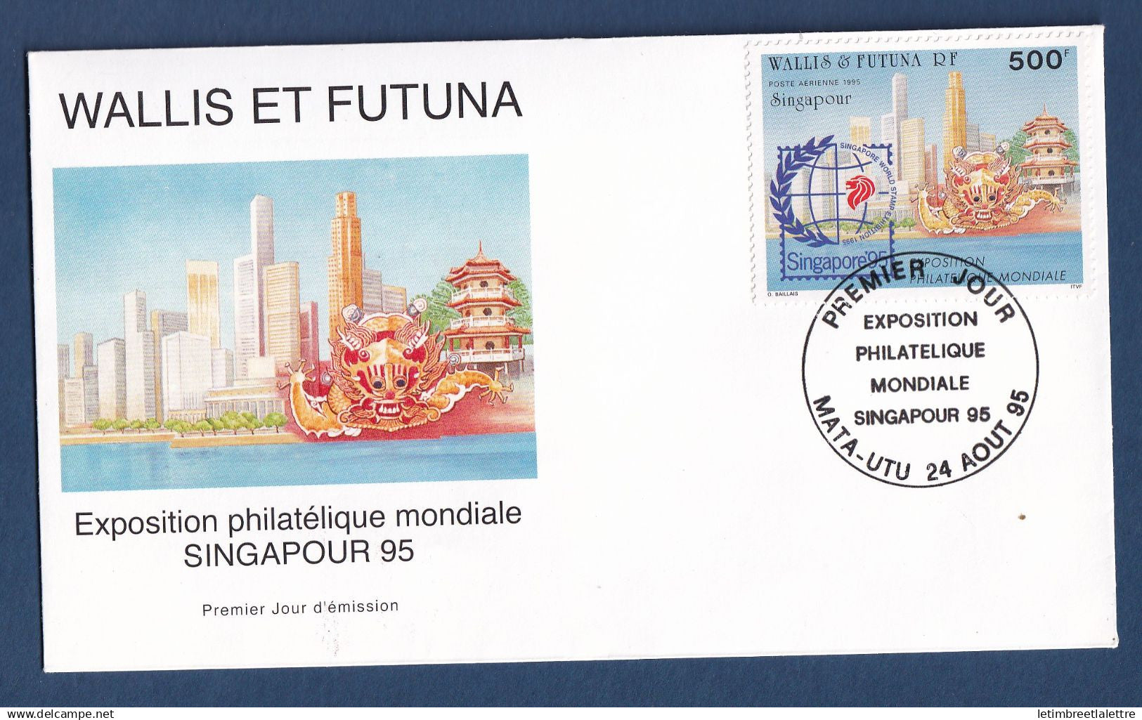 Wallis et Futuna - FDC - Premier Jour - Exposition philatélique mondiale Singapour - 1995