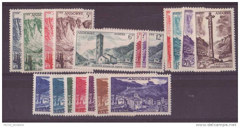 ANDORRE N° 138/153** NEUF SANS CHARNIERES     PAYSAGES