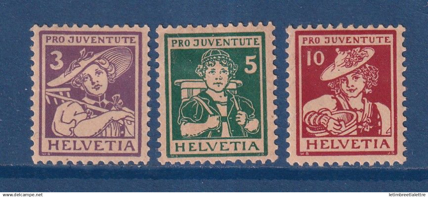 Suisse - YT n° 151 à 153 * - Neuf avec charnière - 1916