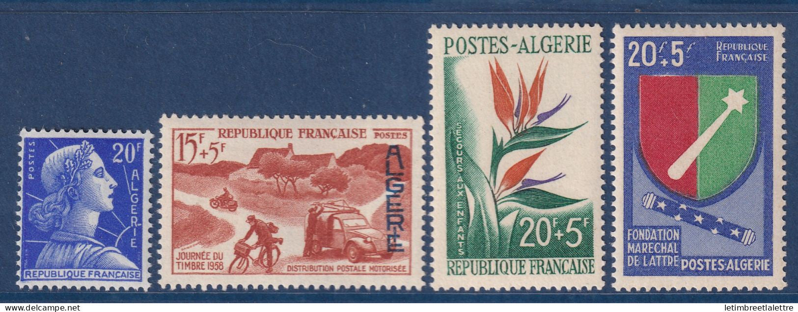 Algérie - YT n° 349 , 350 , 351 et 352 ** - neuf sans charnière - 1957 1958