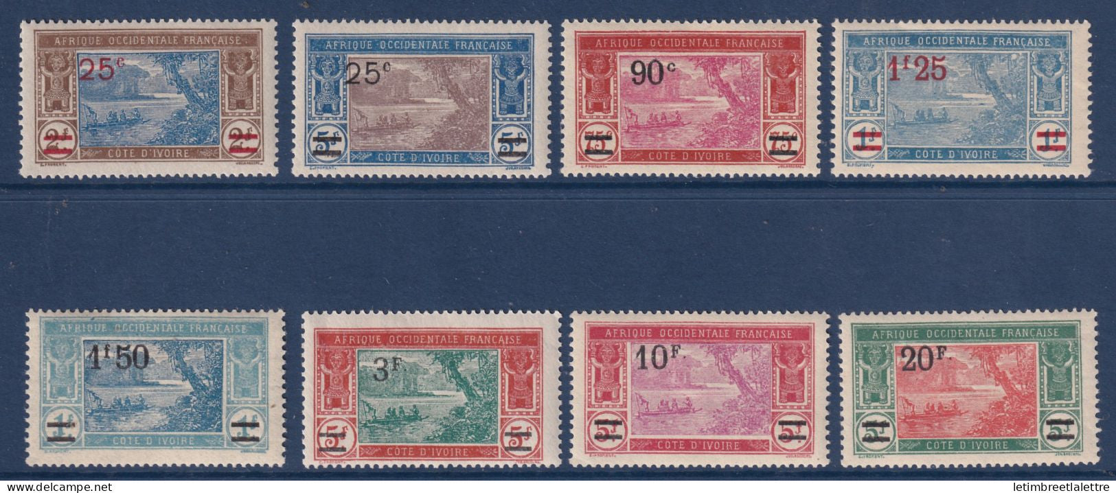 Côte d'Ivoire - YT n° 73 à 80 * - Neuf avec charnière - 1924 1927