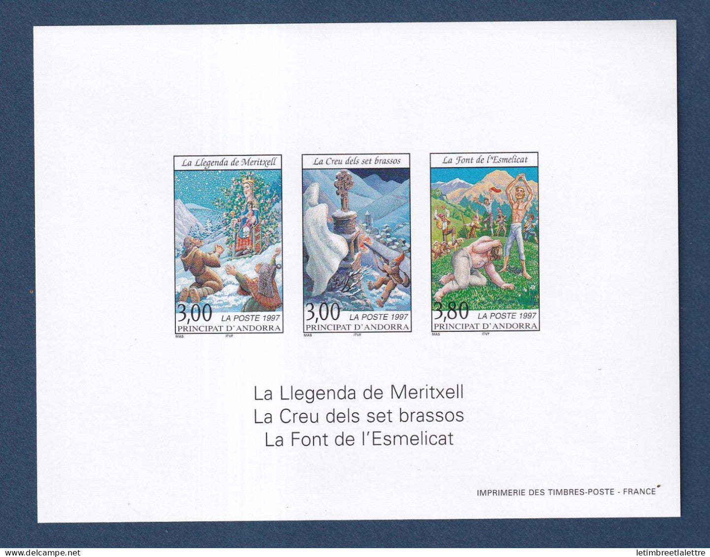 Andorre - Bloc Feuillet non dentelé avec gomme - YT n° 493 et 495 A ** - Neuf sans charnière - ND - 1997