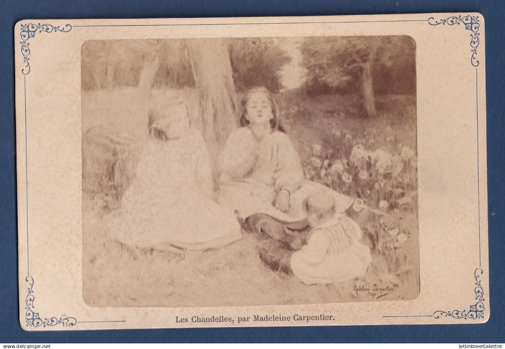 France - Carte postale - Carte photo sur cartelette - Les chandelles par Madeleine Carpentier