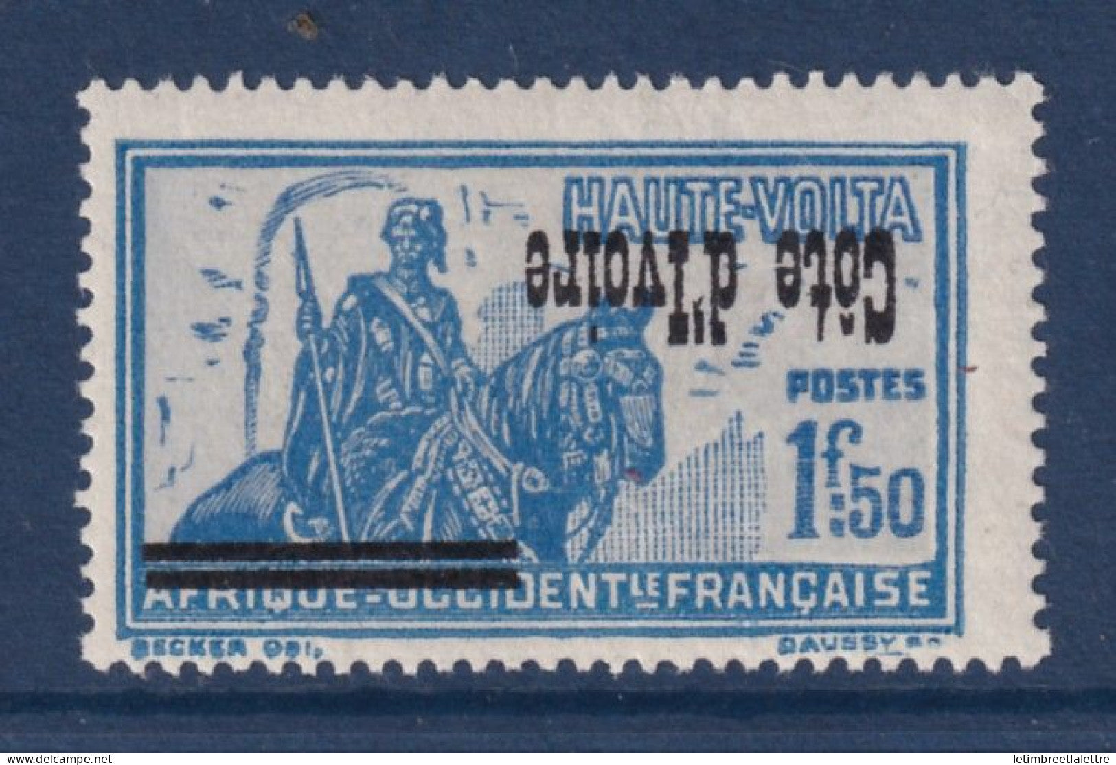 Côte d'Ivoire - variété - YT n° 101 a * surcharge renversée - Neuf avec charnière - 1933