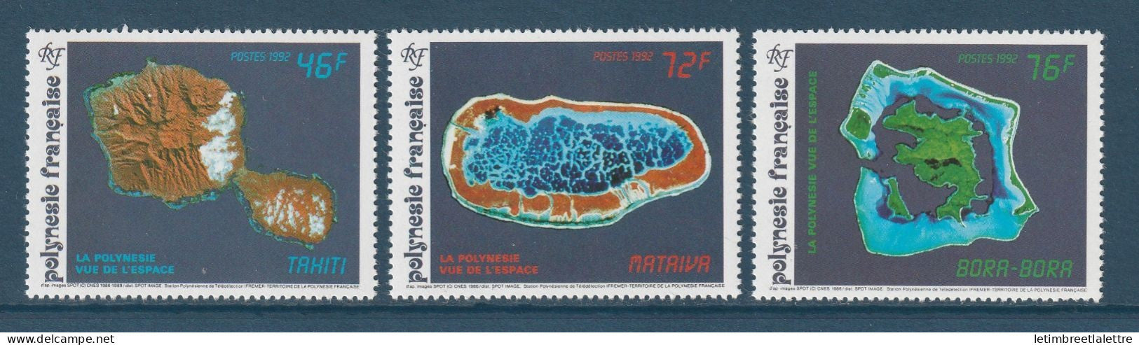 Polynésie Française - YT n° 405 à 407 ** - Neuf sans charnière - 1992