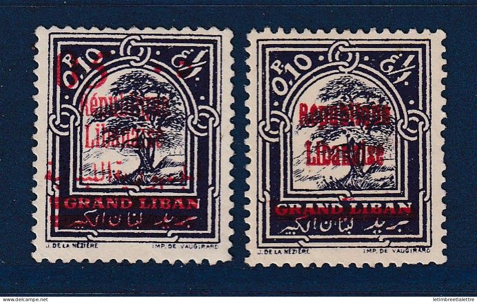 Grand Liban - YT N° 84 et 98 * - neuf avec charnière - 1927 1928