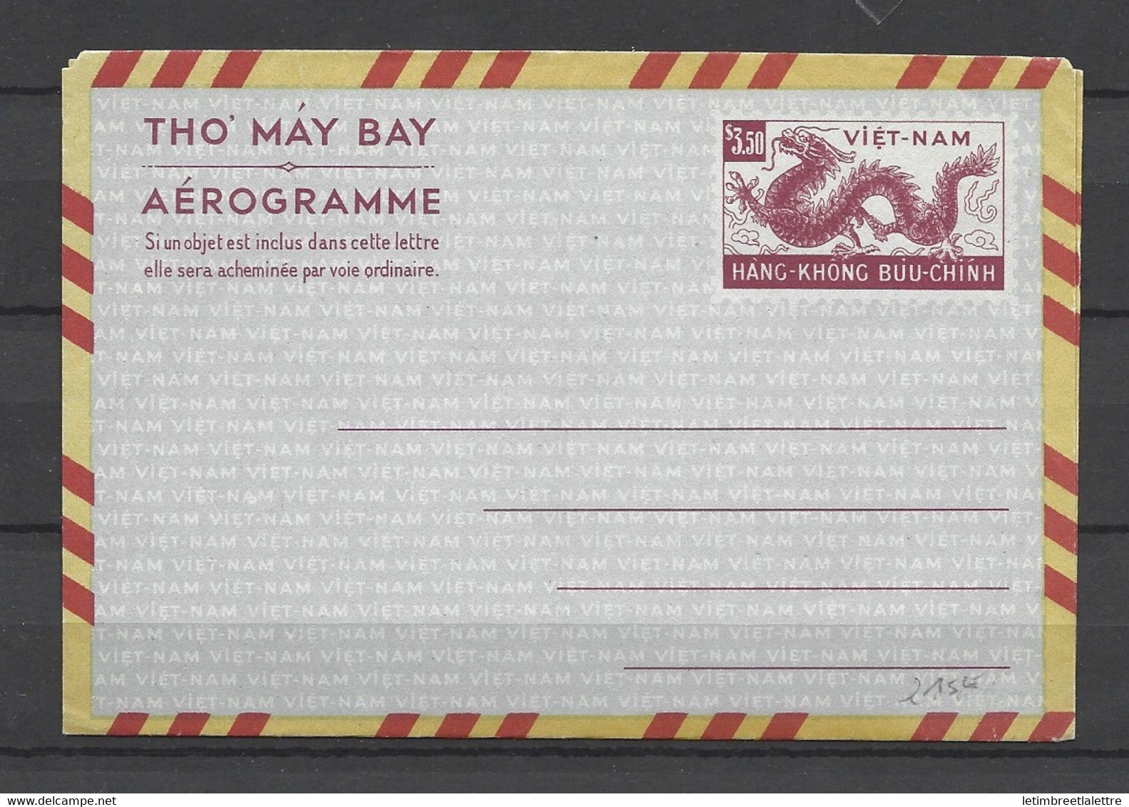 ⭐️ Viêt-Nam - Entier postal - enveloppe - à déterminer ⭐️