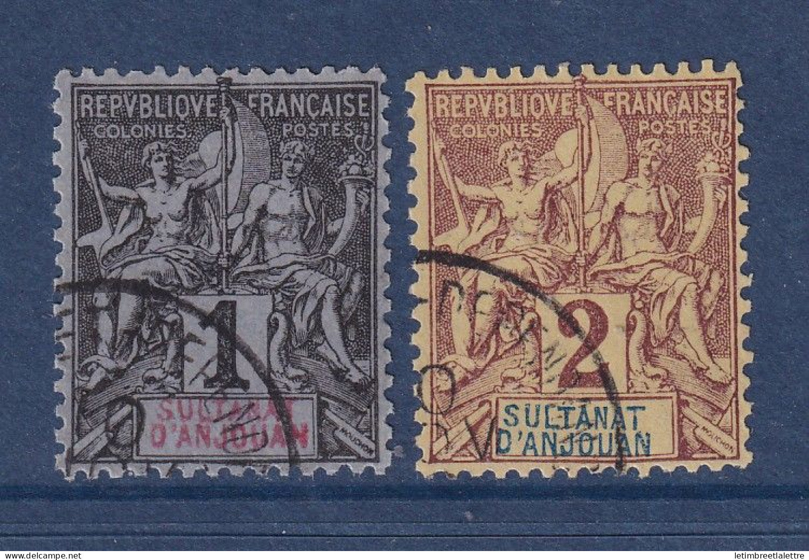 Anjouan - YT n° 1 et 2 - oblitéré - 1892