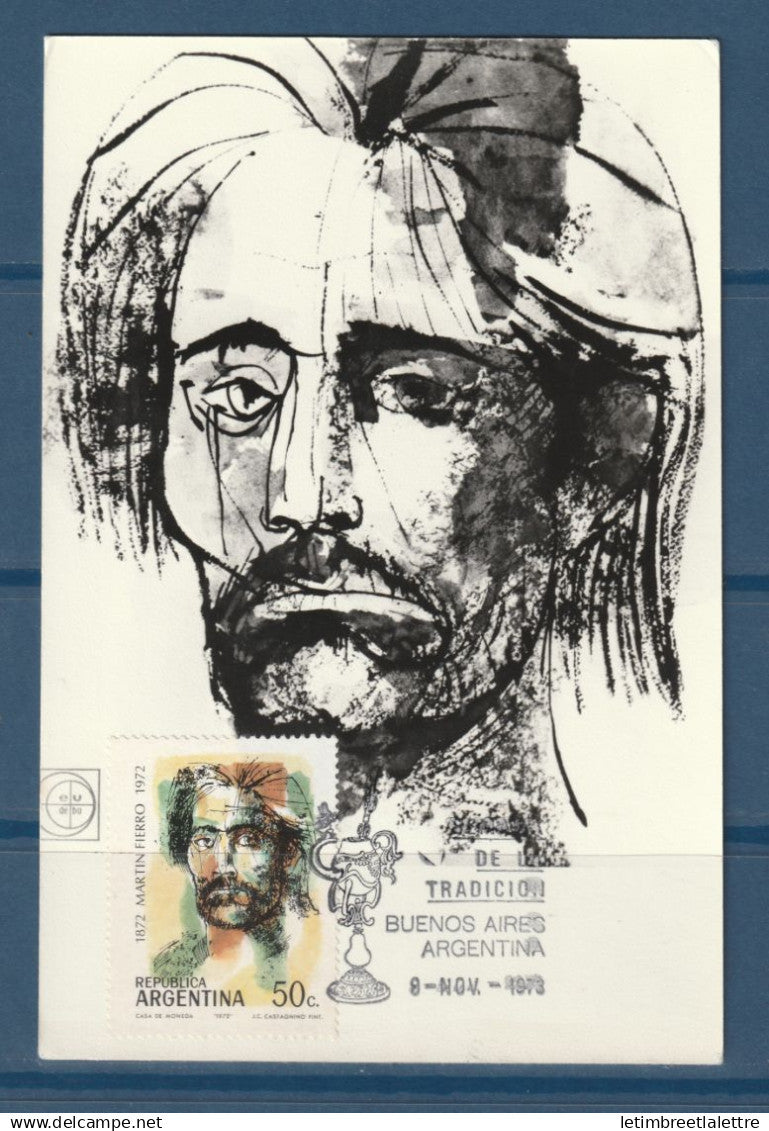 Argentine - carte maximum - portrait Martin Fierro - 1972