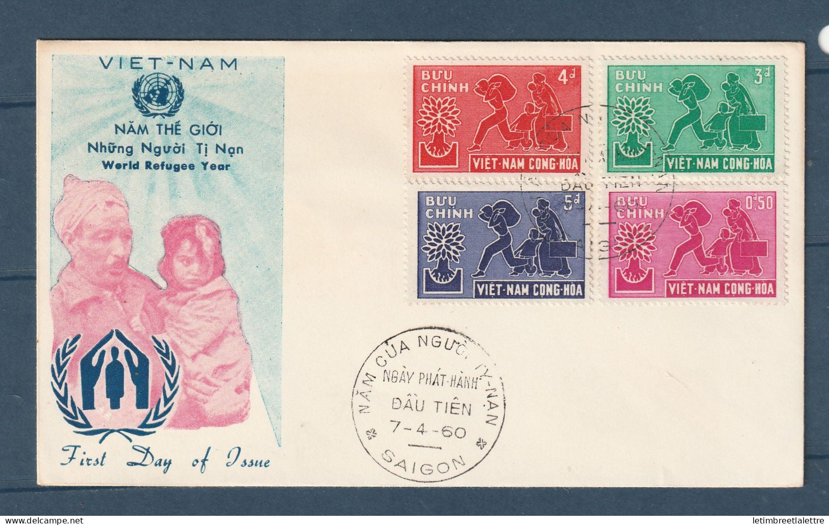 Vietnam - FDC - réfugiés du monde - 1960