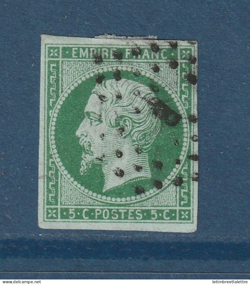 France - YT n° 12 - Oblitéré Paris B bâton - 1854