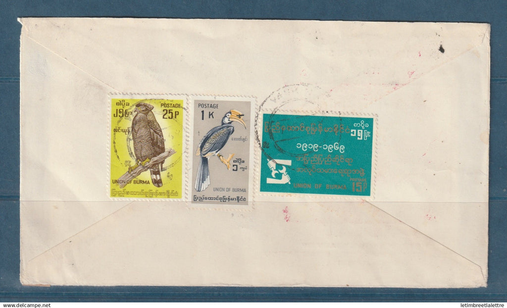 Myanmar - Birmanie -  Burma - YT n° 124 et 125 - FDC premier jour pour l'Allemagne par Avion - 1969