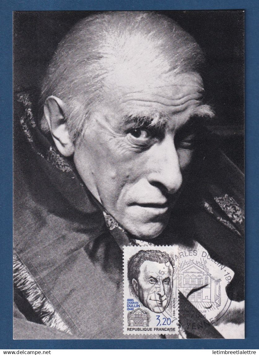 France - FDC - Premier Jour - Carte Maximum - Charles Dullin - 1985