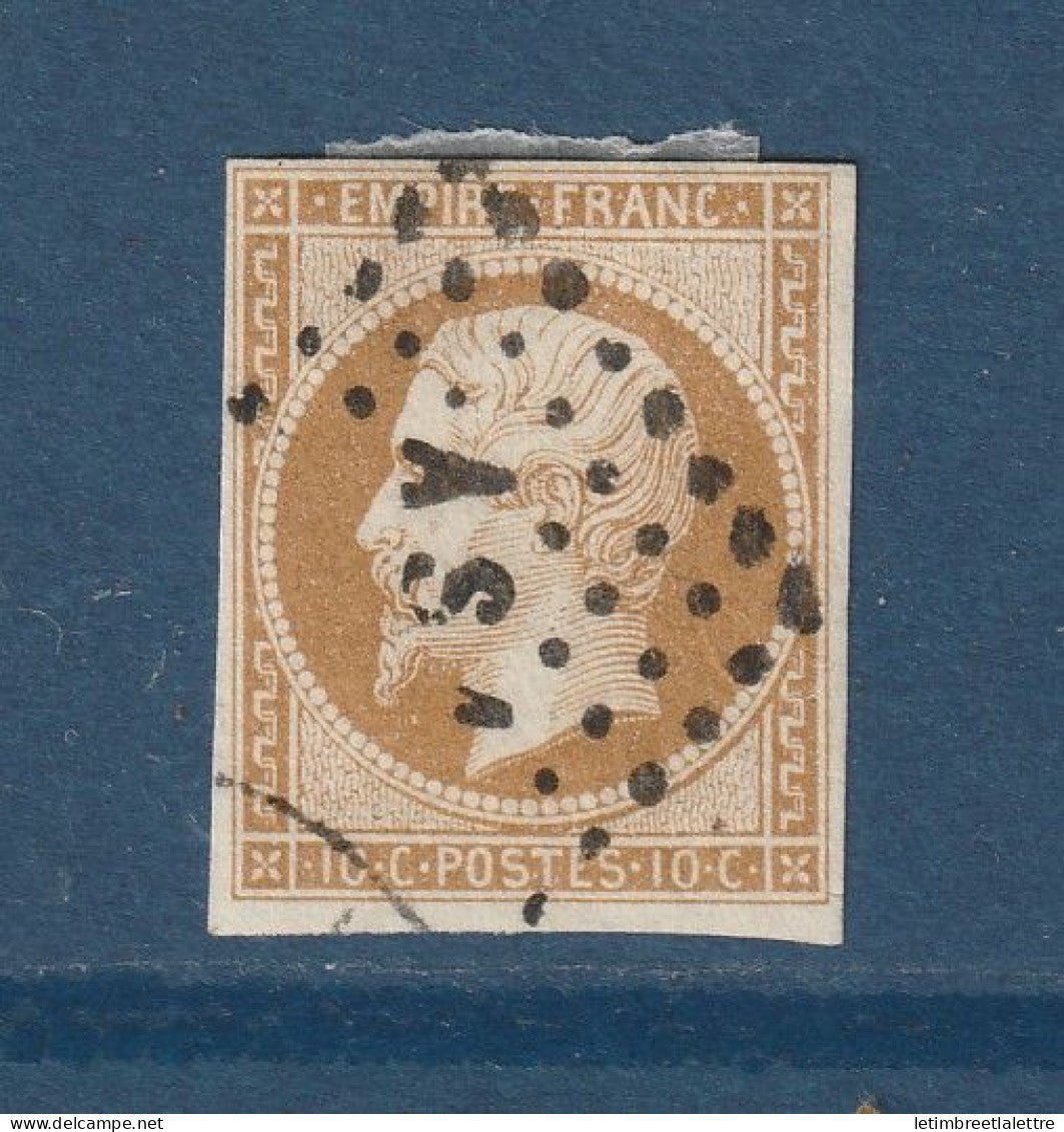 France - YT n° 13 A  type 2 - Oblitéré AS1 bâton - 1853