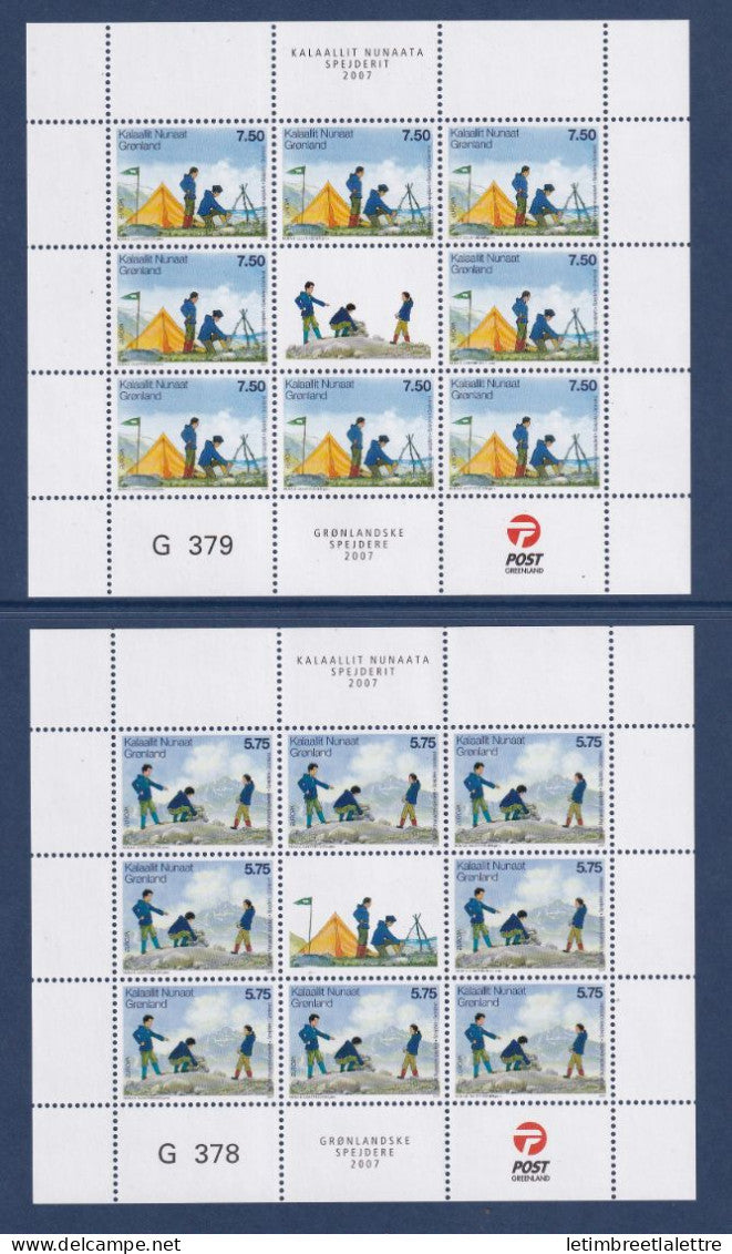 Groenland - feuillet YT n° 459 et 460 ** - neuf sans charnière - scoutisme - 2007