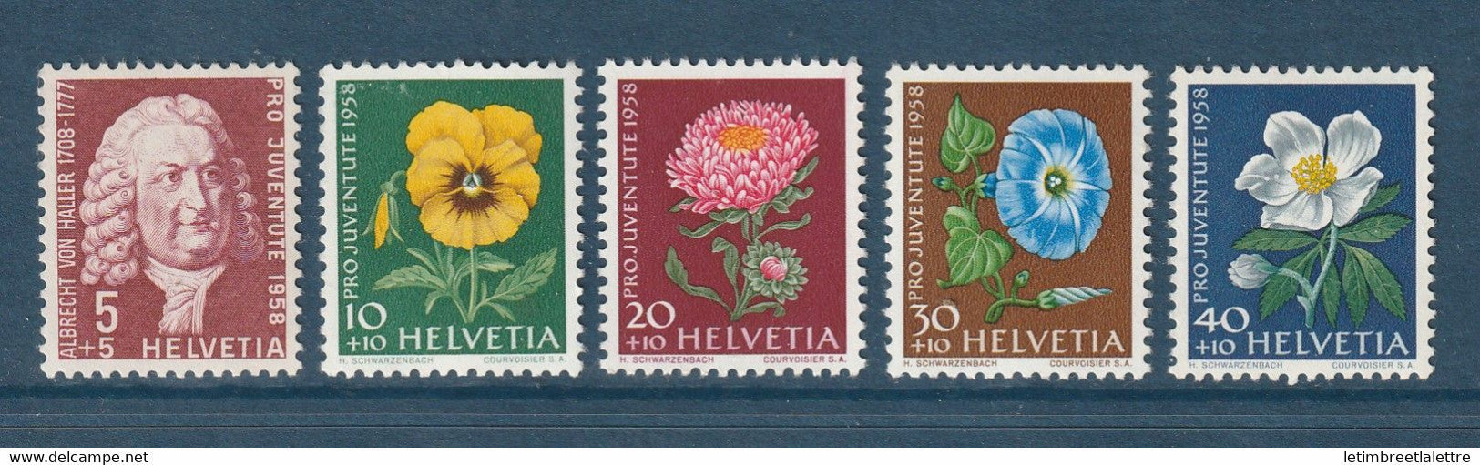 Suisse - YT n° 616 à 620 ** - Neuf sans charnière - 1958