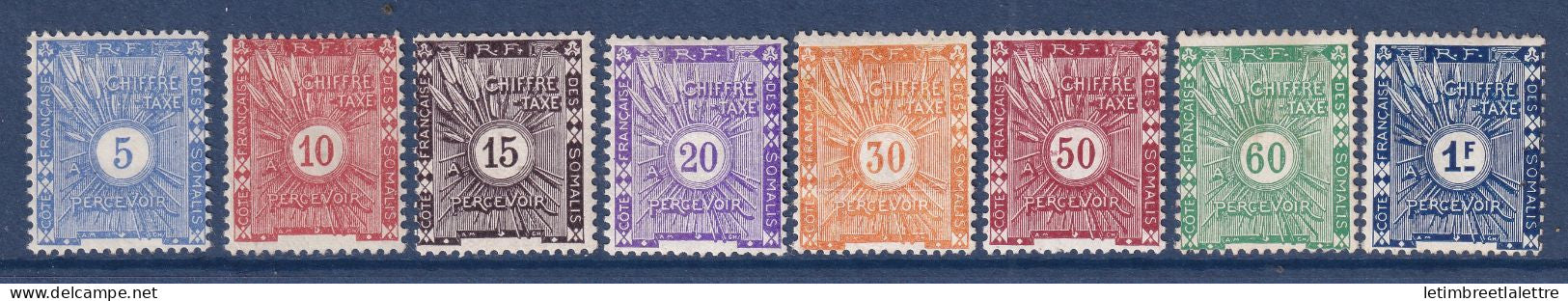 Côte des Somalis - Taxe - YT n° 1 à 8 * - Neufs avec charnière - 1915