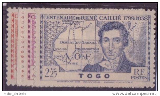 ⭐ Togo - YT n° 172 à 174 * - Neuf avec charnière - 1939 ⭐