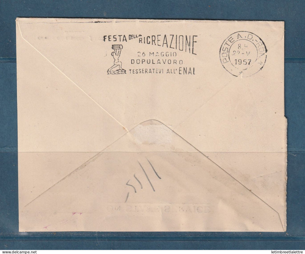 Myanmar - Birmanie - Burma - enveloppe par avion pour Rome ( Italie ) - 1955