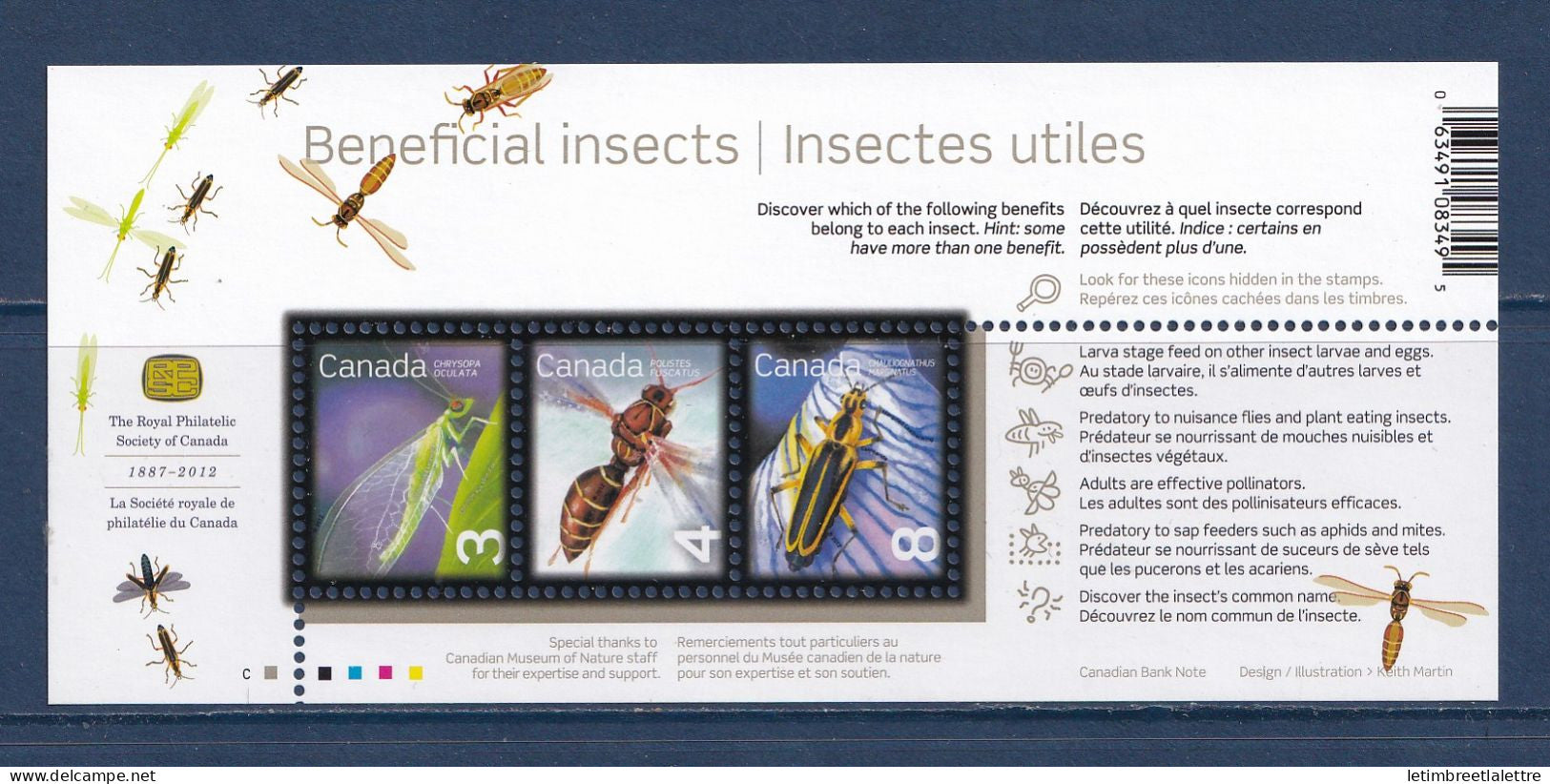 Canada - YT n° bloc 167 ** - Neuf sans charnière - Insectes utiles - 2012