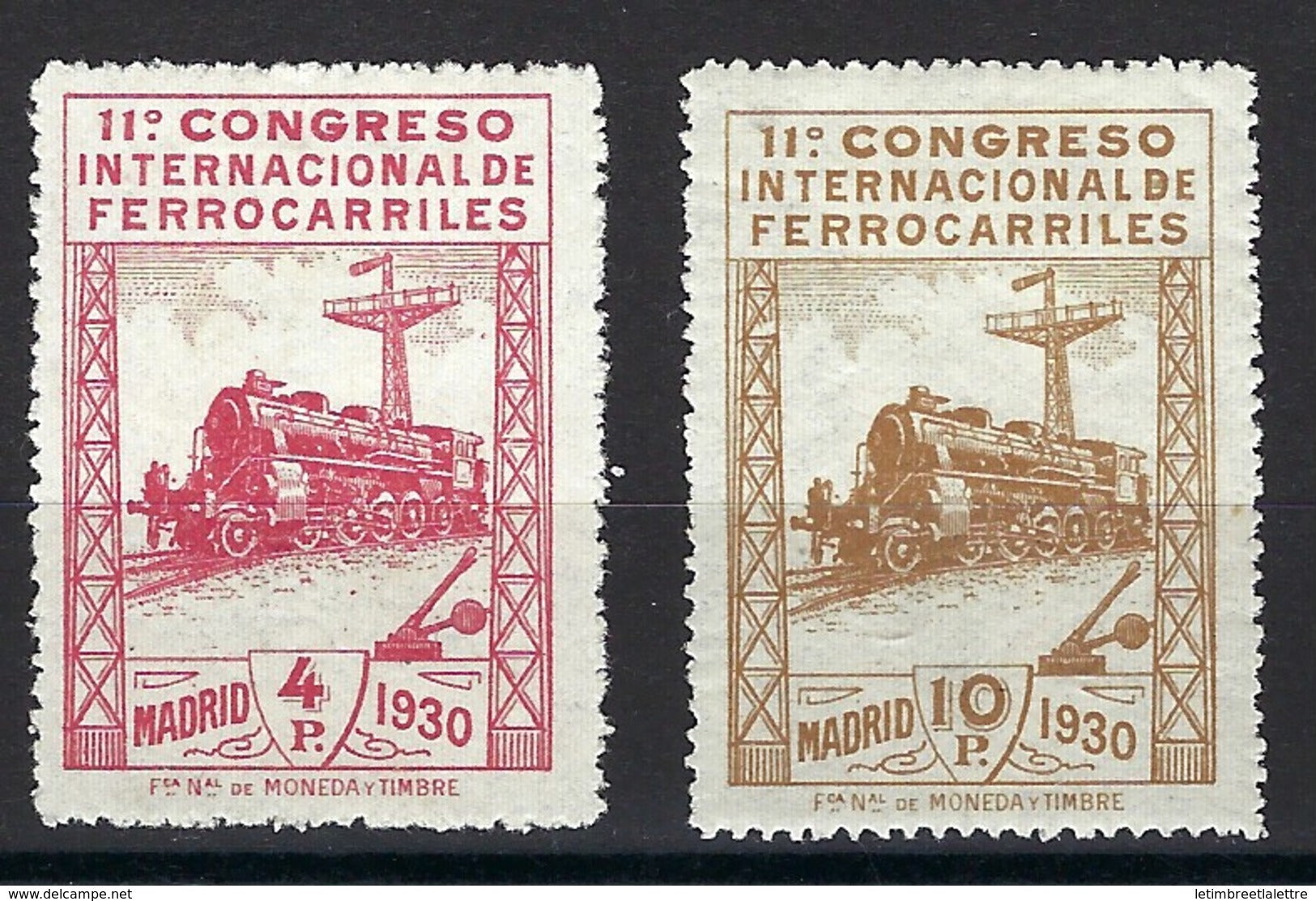 Europe - Espagne - N° 440 à 441 * - TB - thématique Train -