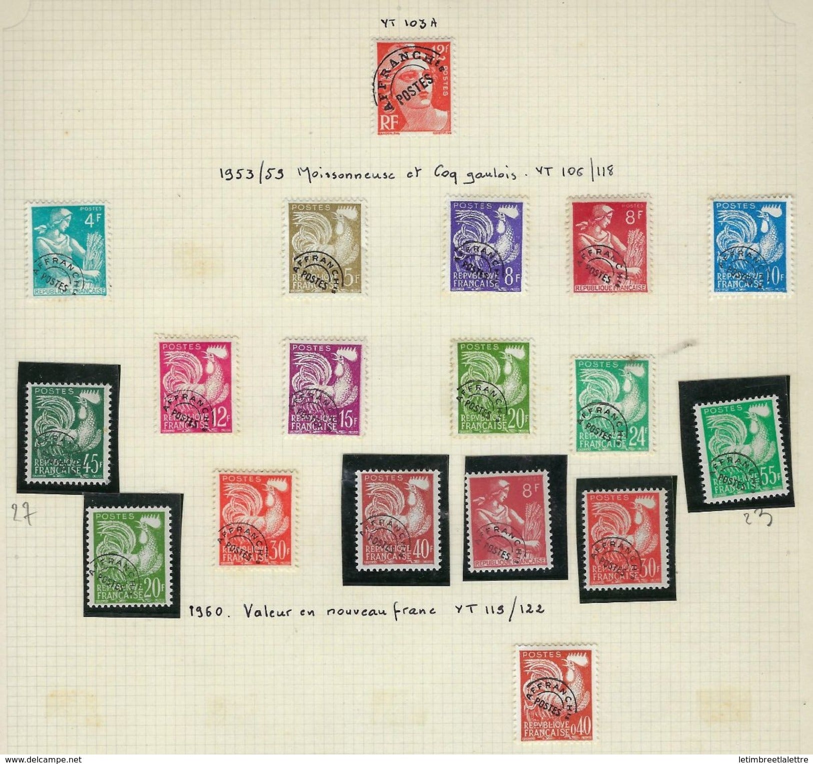 Timbres Préoblitérés 1953 - 1960