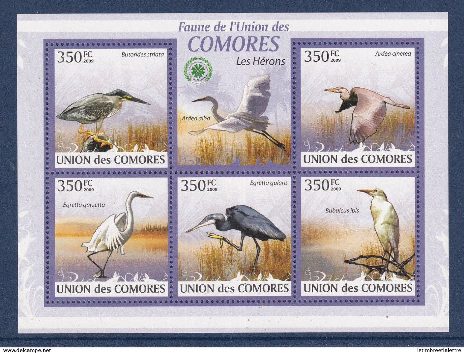 Comores - YT n° 1726 à 1730 ** - Neuf sans charnière - les hérons - oiseaux - 2009