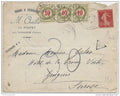 ⭐ France - Lettre taxée pour la Suisse à 30 centimes - entête Grains et fourrages M. Challe - 1907 ⭐