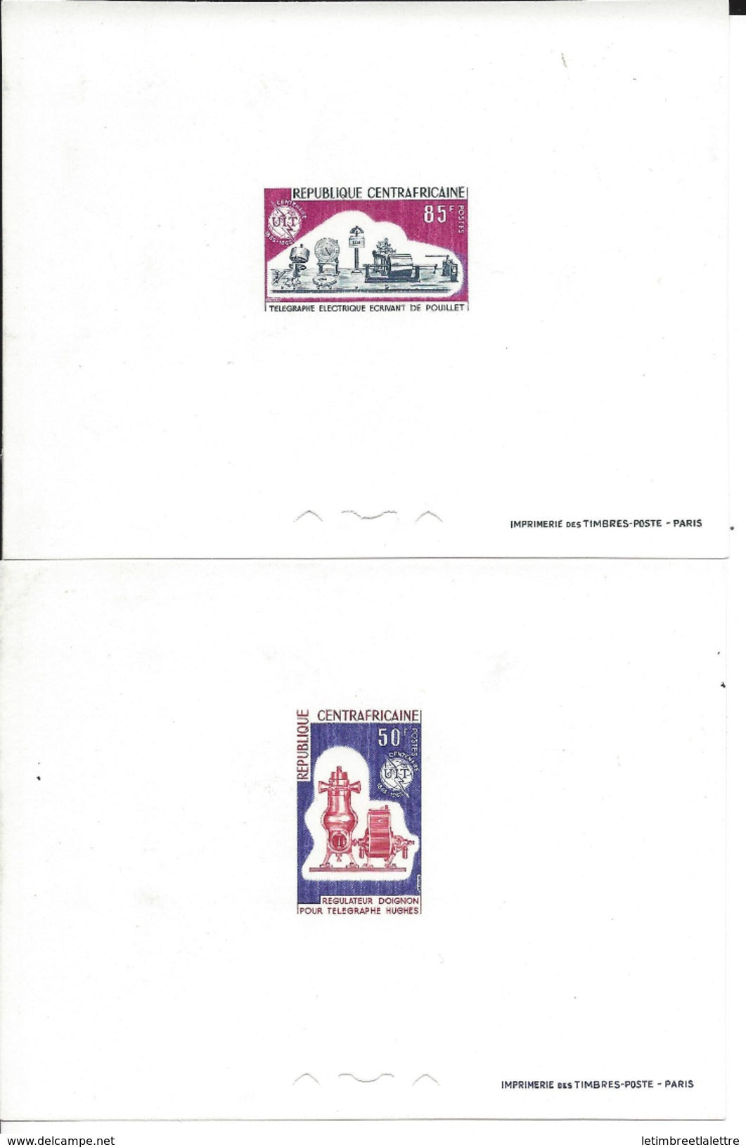 REPUBLIQUE CENTRAFRICAINE N° 49 et 50  ** Epreuve de Luxe