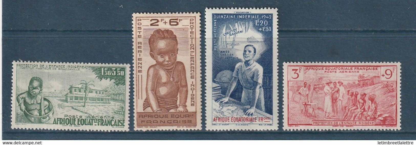 AEF - Poste Aérienne - YT n° 10 à 13 ** - Neuf sans charnière - 1942