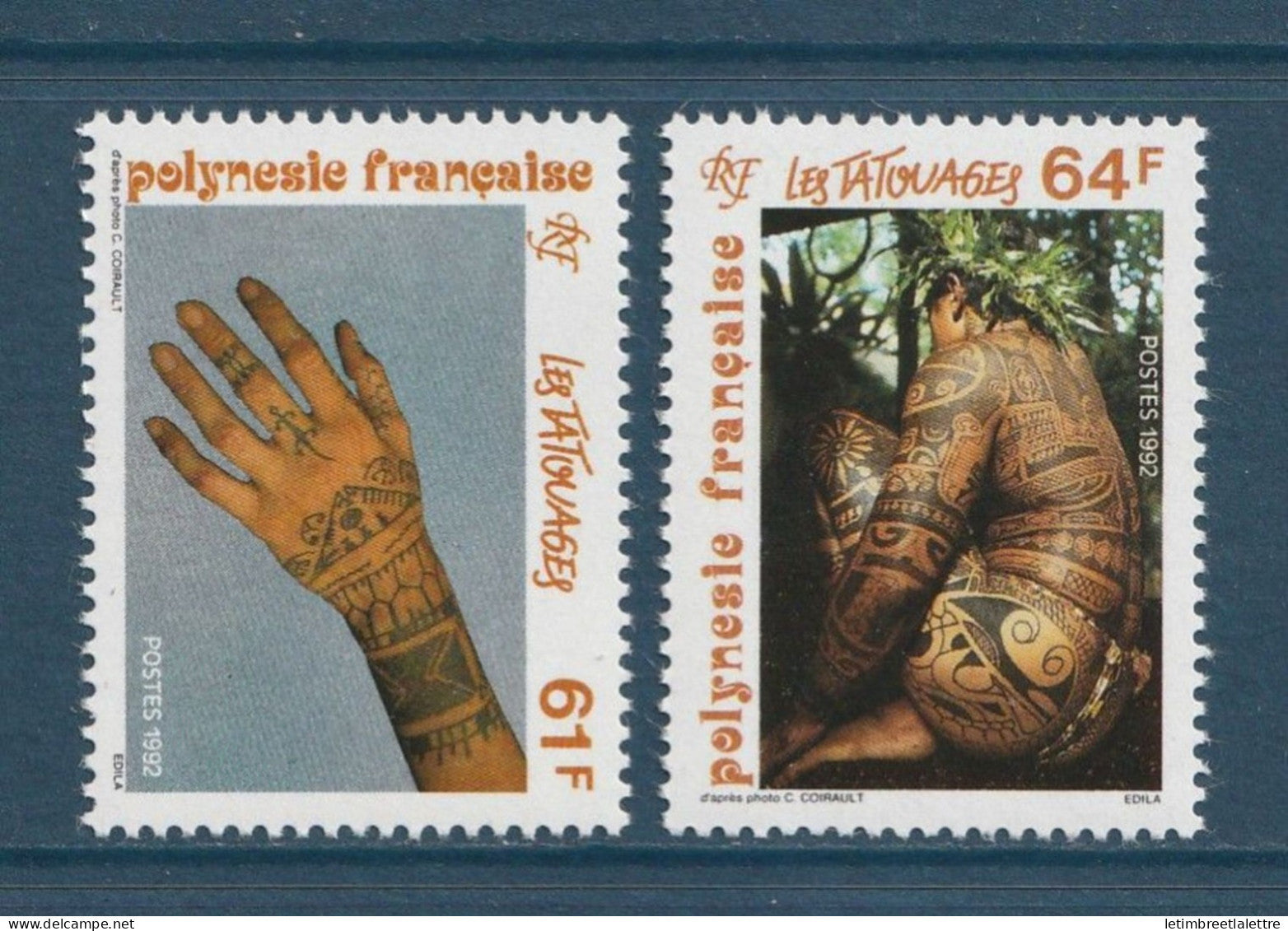 Polynésie Française - YT n° 413 et 414 ** - Neuf sans charnière - 1992