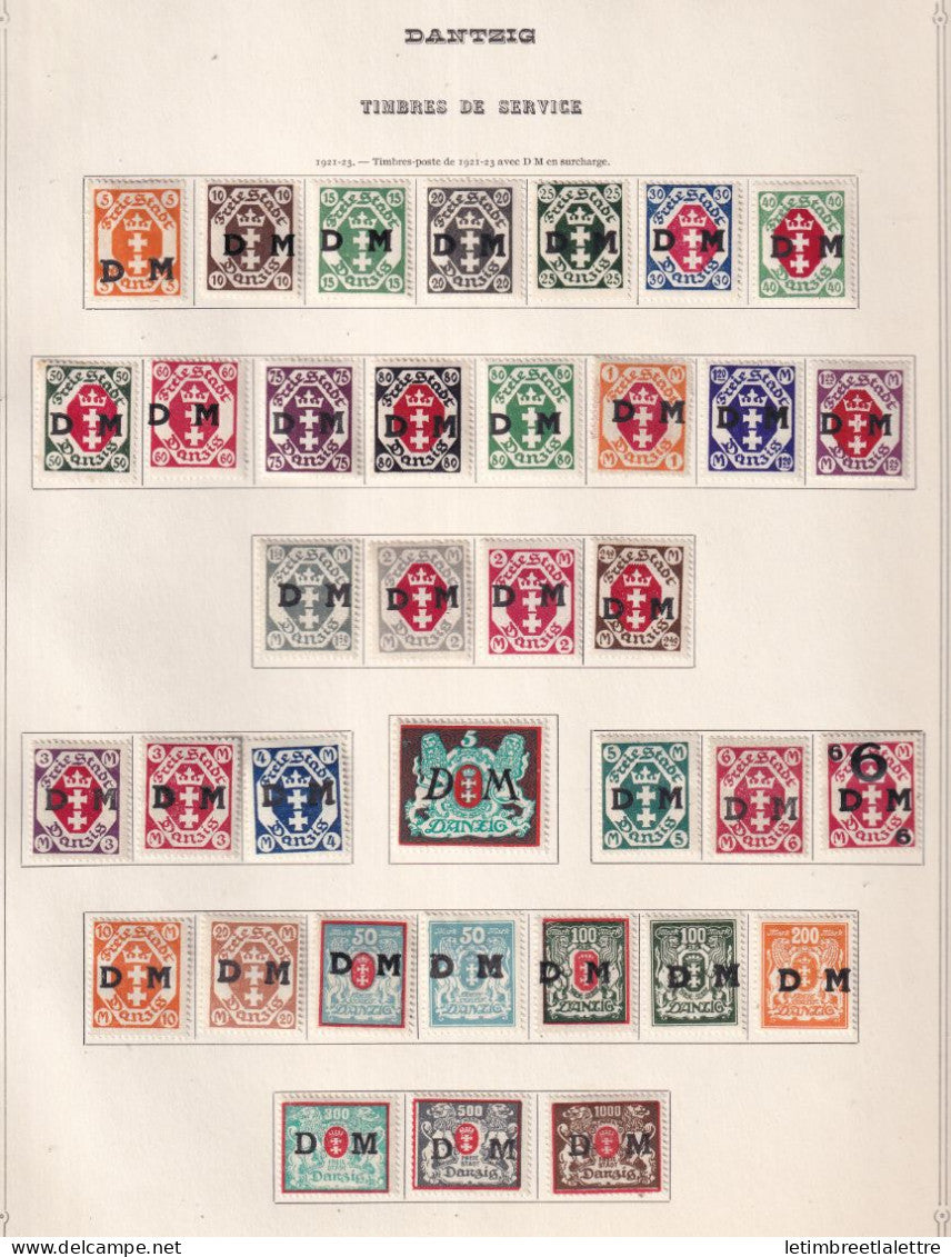 Dantzig - collection à la Page - Service - * Neuf avec charnière - 1921 1923