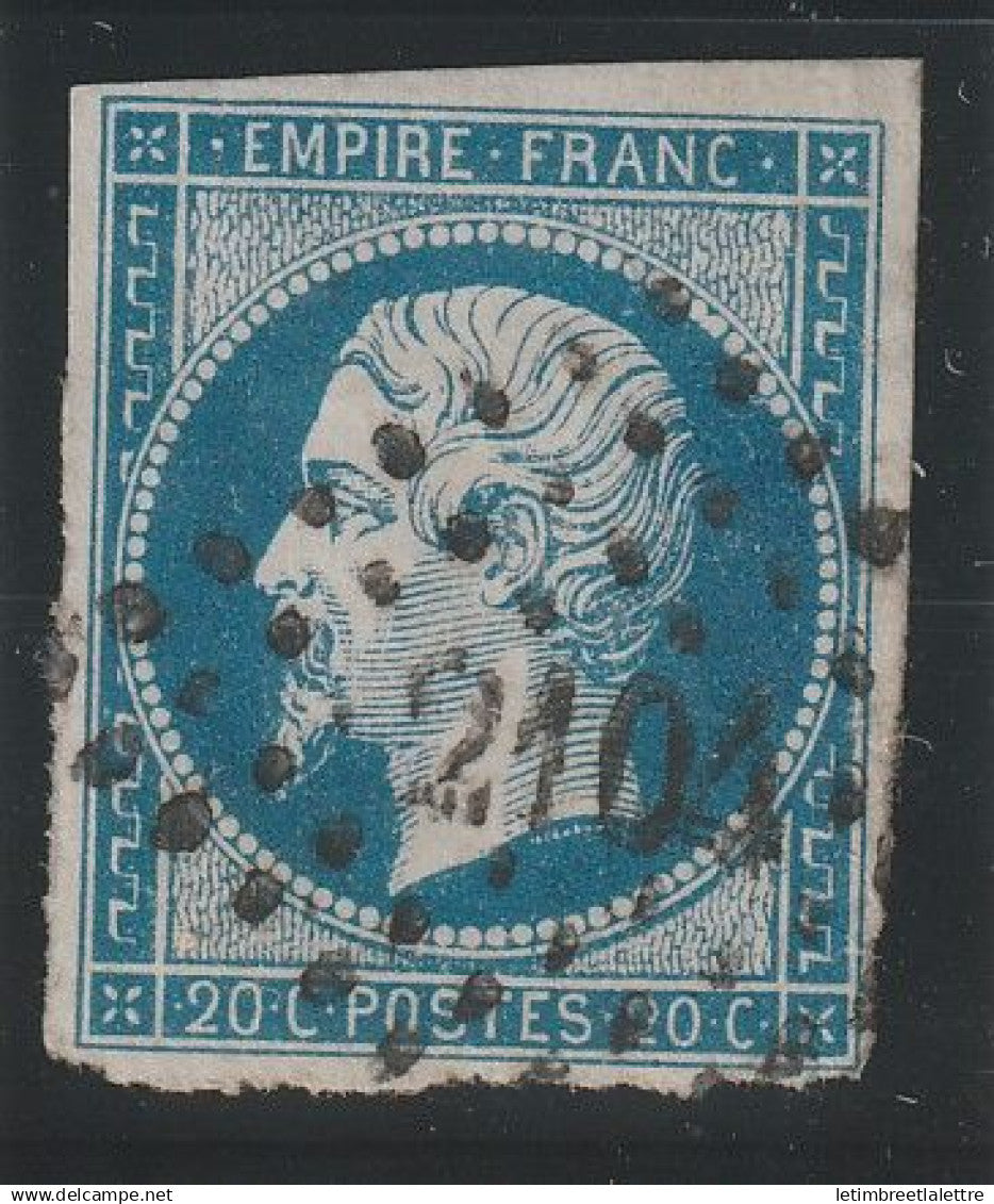France - YT n° 14 oblitéré PC Petit Chiffre 2104 - Montignac