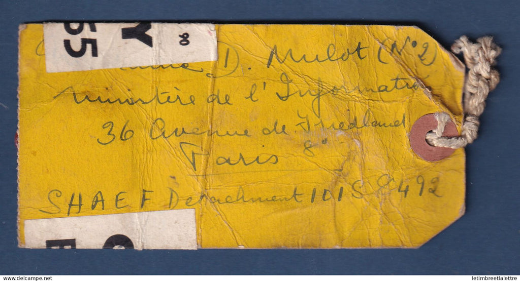 Cachets cire rouge ficelle - délégation à Londres du Gouvernement provisoire Français ( De Gaulle ) Valise Diplomatique