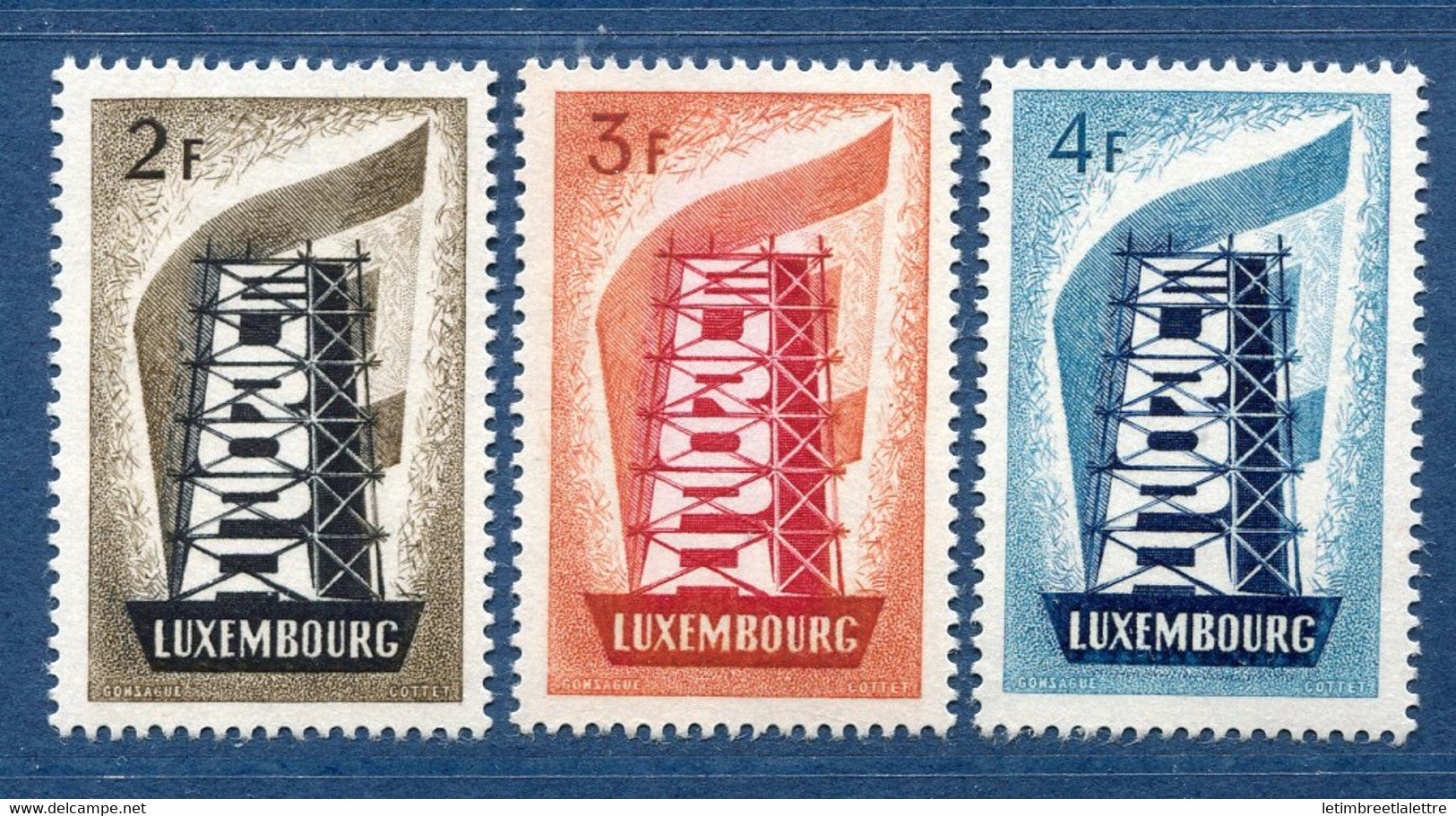⭐ Luxembourg - YT n° 514 à 516 ** - Neuf sans charnière - Grand Luxe - 1956 ⭐