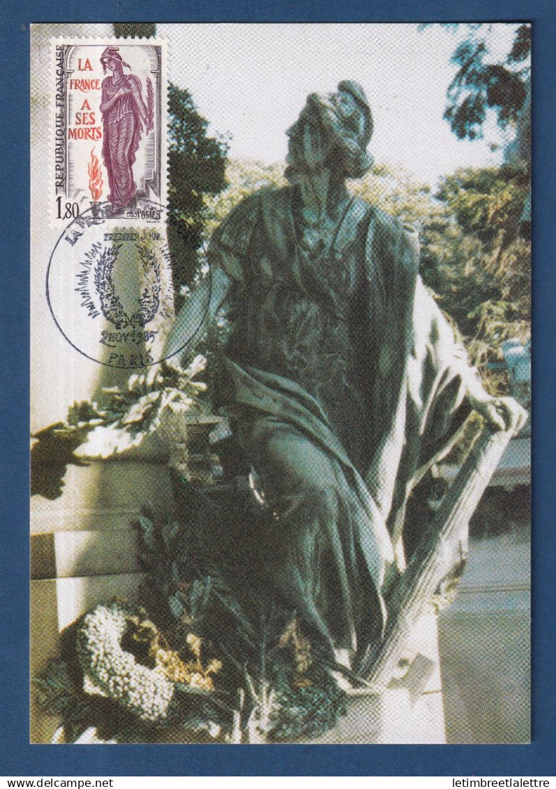 France - FDC - Premier Jour - Carte maximum - La France à ses morts - 1985