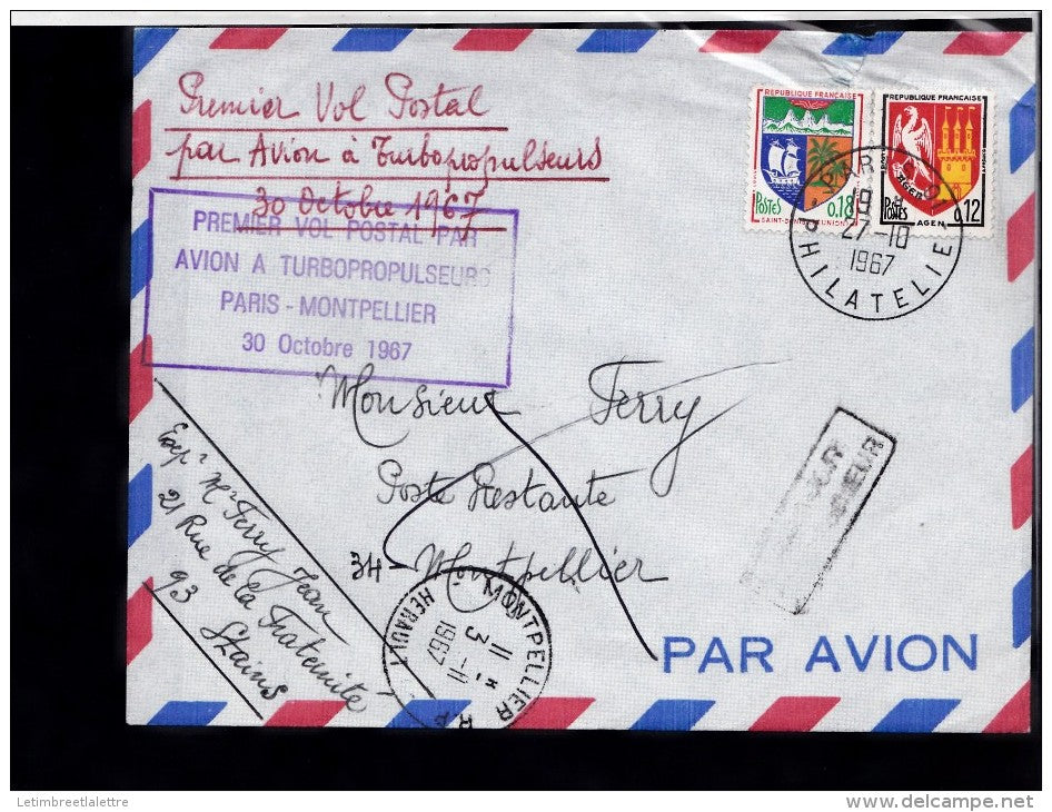 Premiere liaison  Paris-Montpellier 30.10.67
